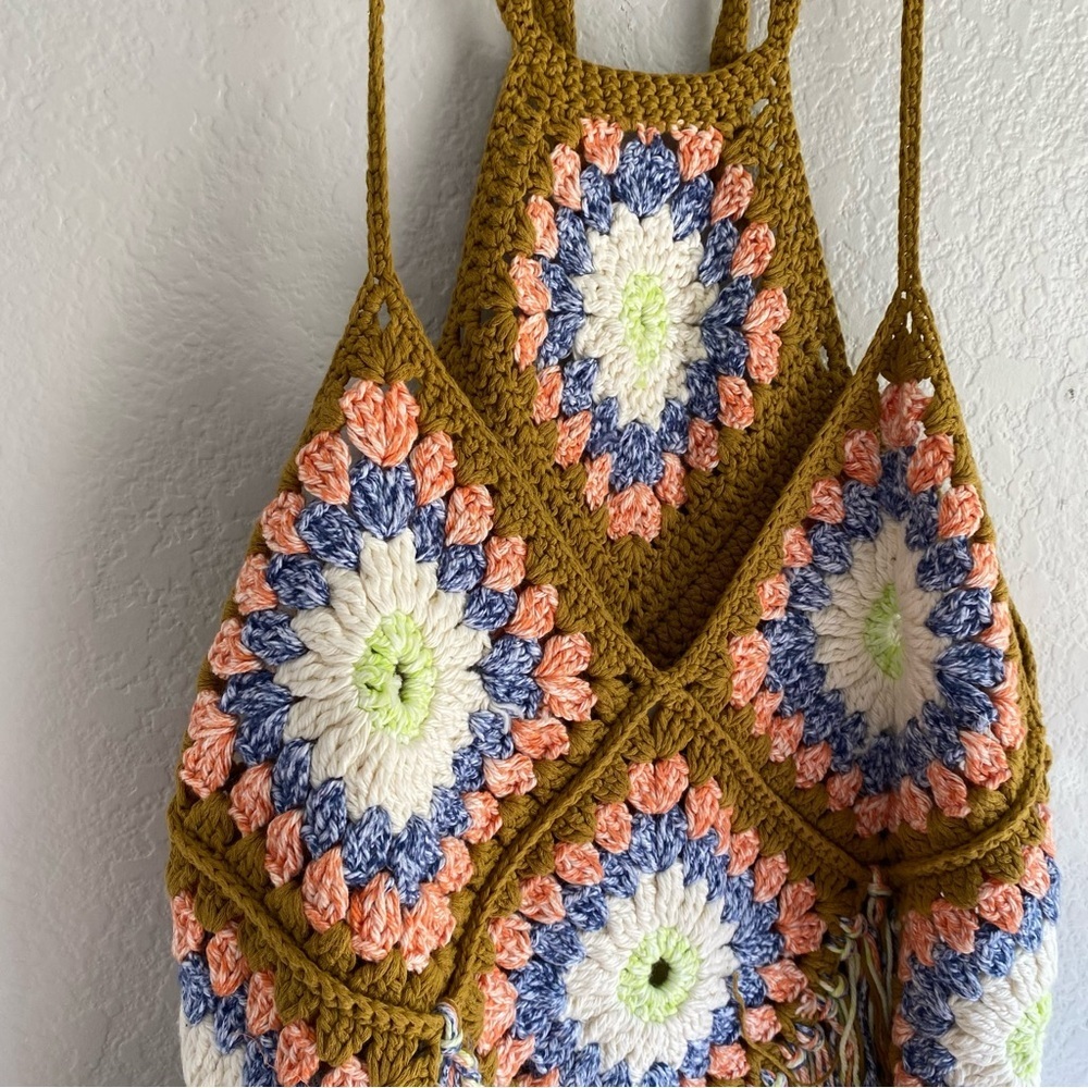 NEW Free People Summer Of Love Cotton Crochet Halter Top Size Extra Small/Small - Picture 7 of 10